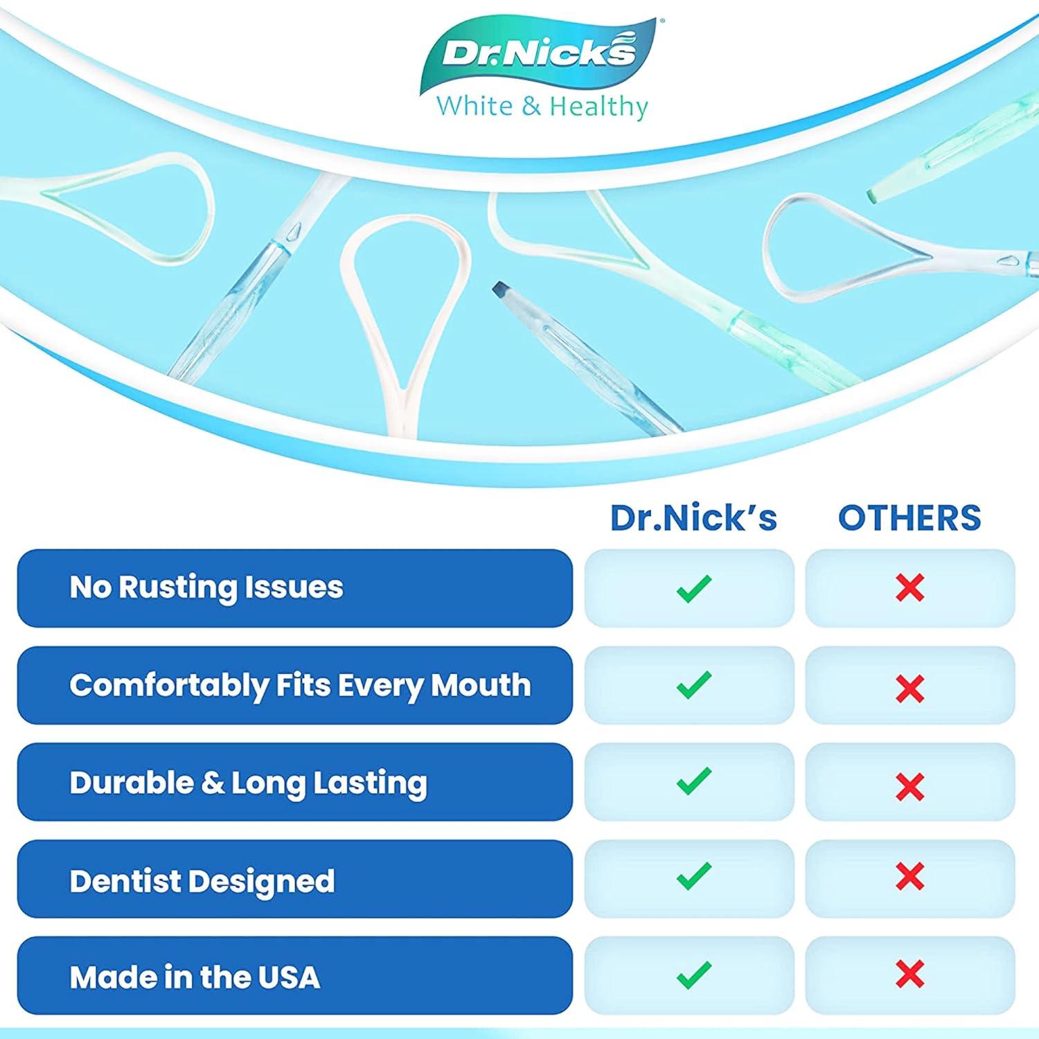 Dr. Nick s White & Healthy Tongue Scraper (3 pack) Dentist Designed to