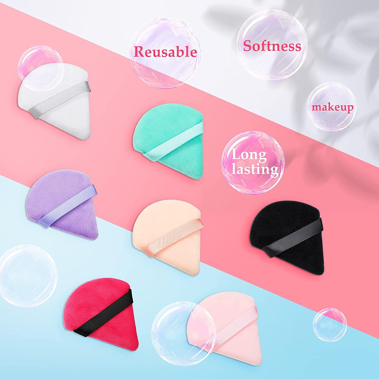 15 Pieces Powder Puff Triangle Makeup Puff Pure Cotton Powder Velour