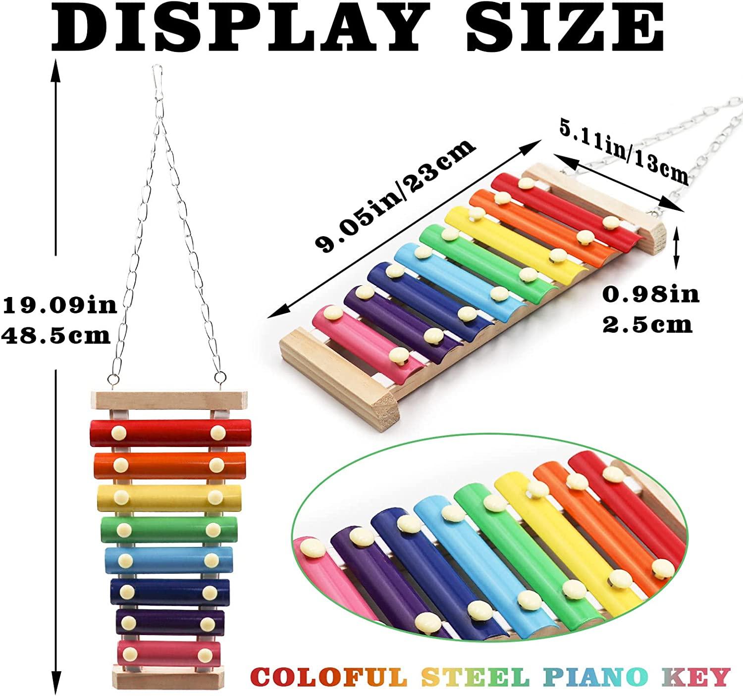 Suspensible Colorful Bird Xylophone Toy with 8 Metal Keys Ideal for