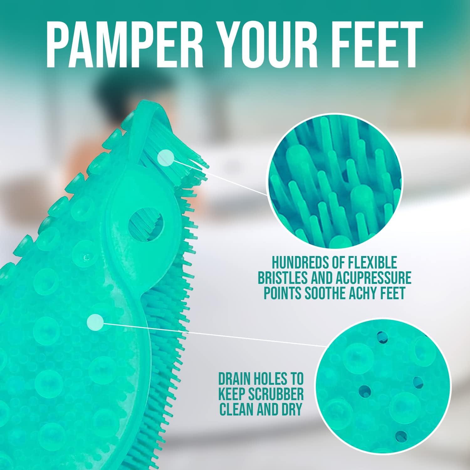 relax VIBES Foot Brush Shower Foot Scrubber NonSlip Cleans and