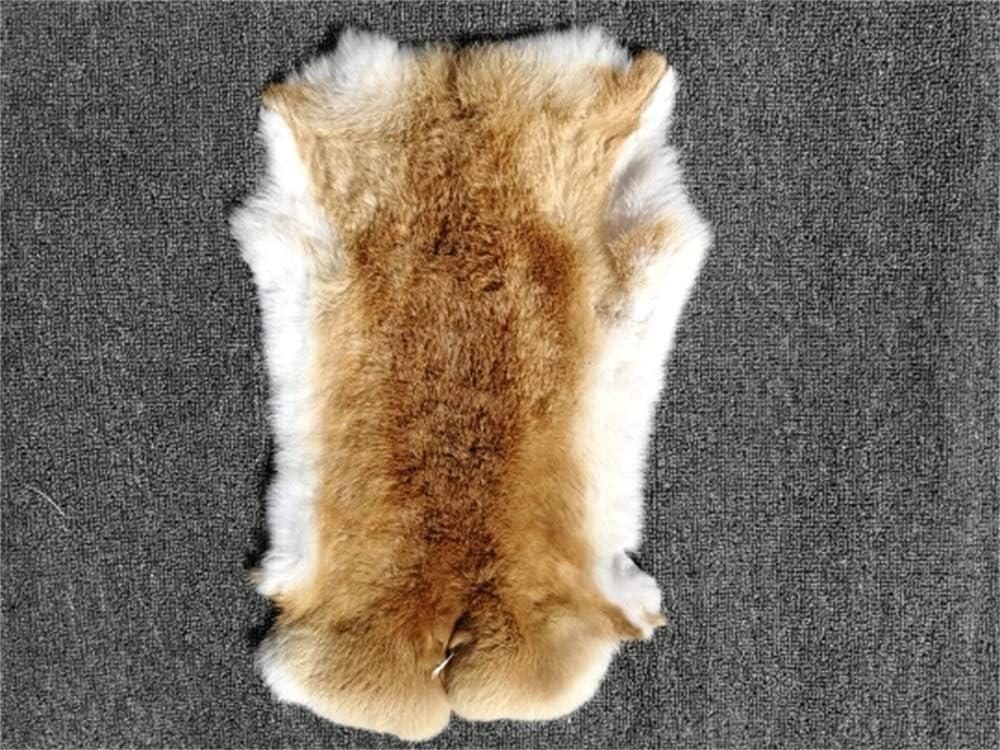 2xNatural Tanned Gray Rabbit Fur Hide -10 by 12 Rabbit Pelt with Sewing  Quality Leather (Natural Yellow Tan+ Natural Gray),2pack 1 Yellow Straw + 1  Steel Gray