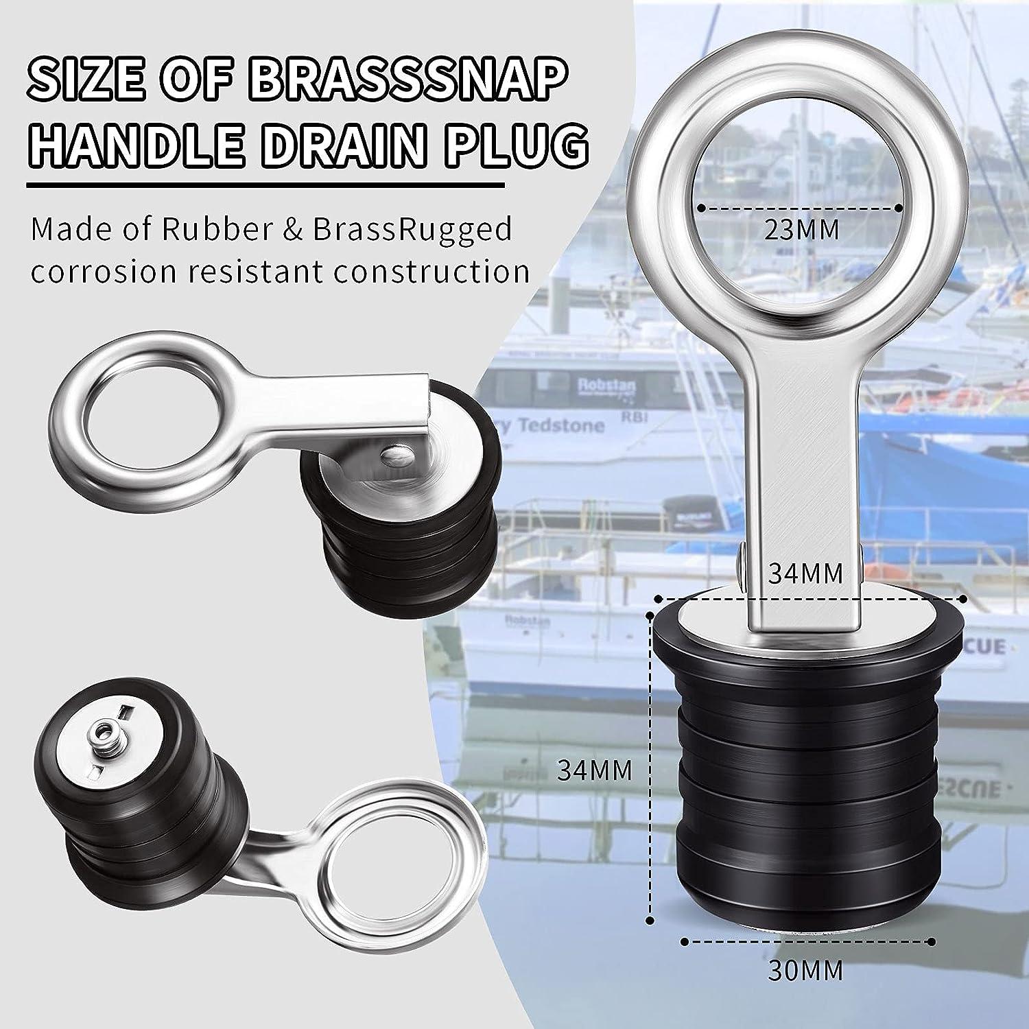 Honoson 2 Pieces Stainless Steel Drain Snap Plug Boat Drain Plug for