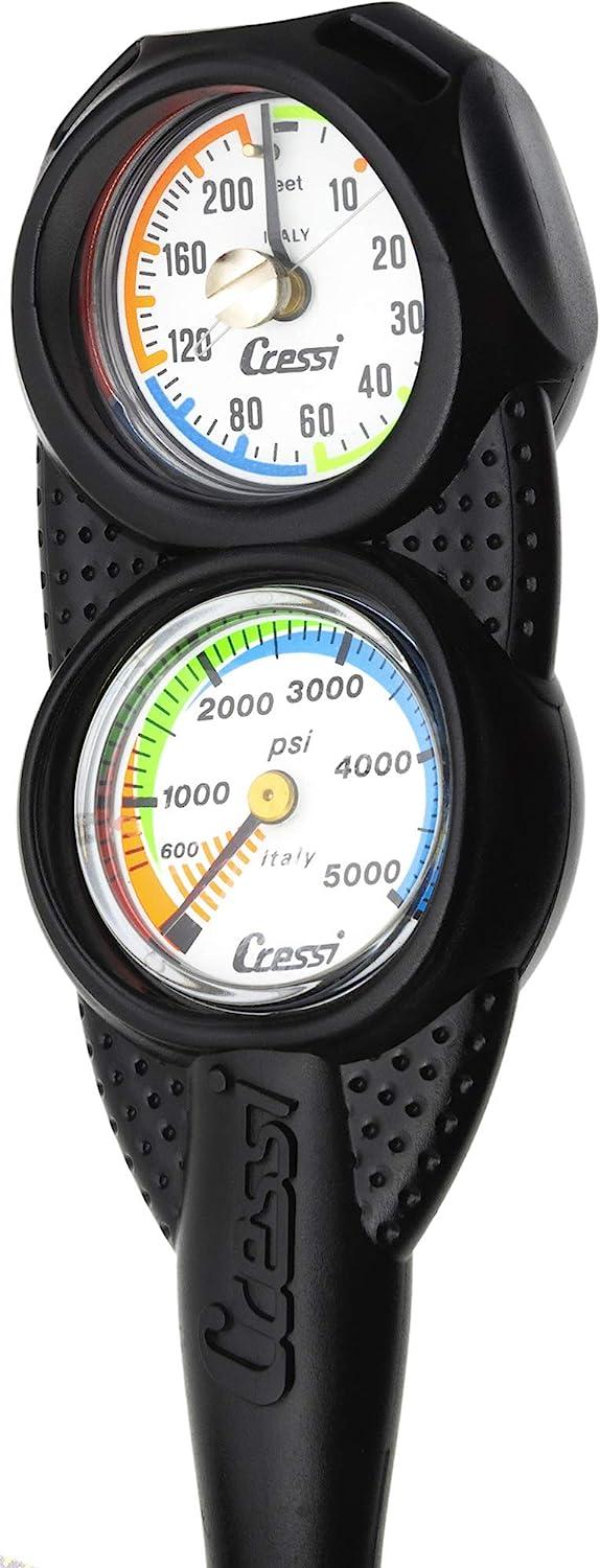 Cressi Scuba Diving Mini Console Depth Gauge + Pressure Gauge Mini