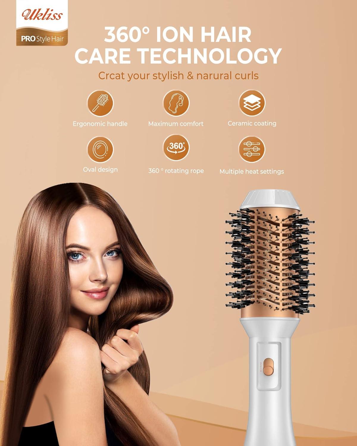 4-in-1 Hot Air Hair Dryer Brush Negative Ion Styler for Drying