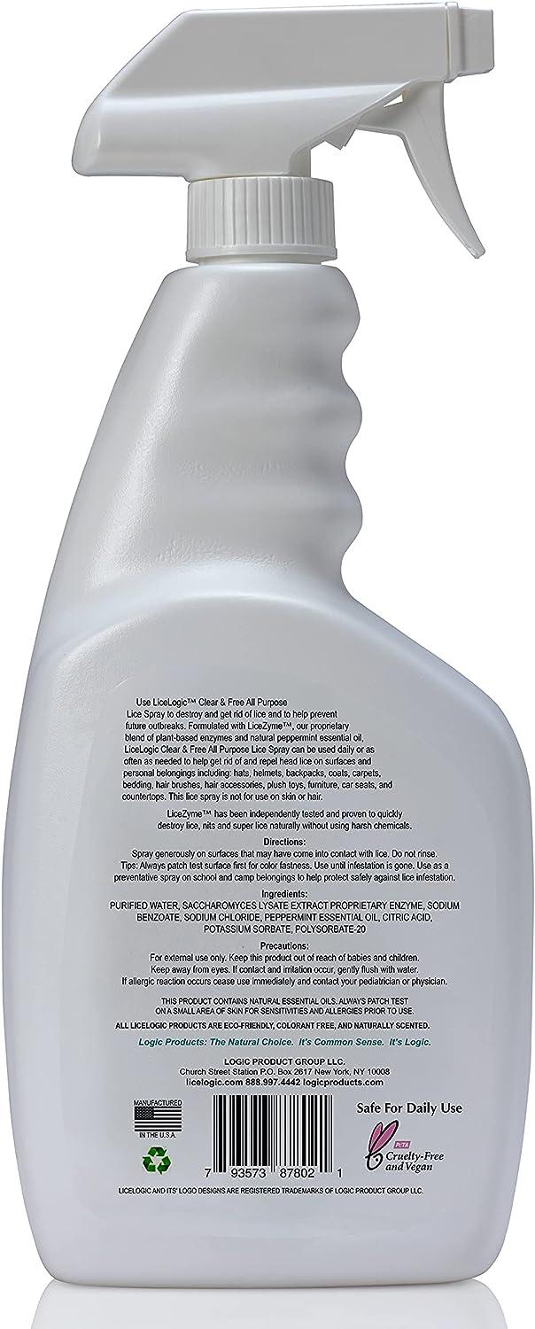 LiceLogic Home Lice Spray for Furniture, Belongings, Bedding 32 oz