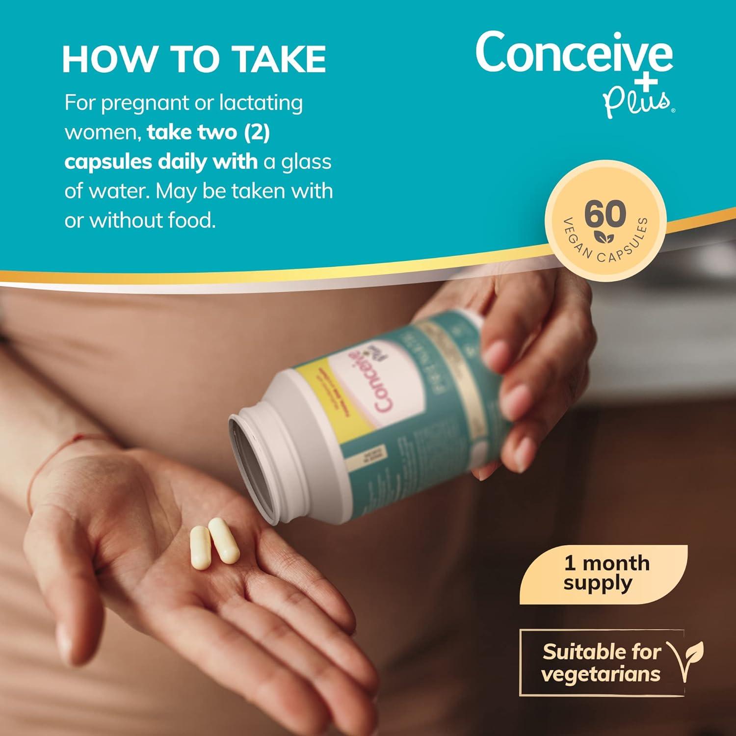 Conceive Plus Prenatal - Multivitamin with DHA, Choline, Folate - 30 Day  Supply | Buy Now with Express International Delivery