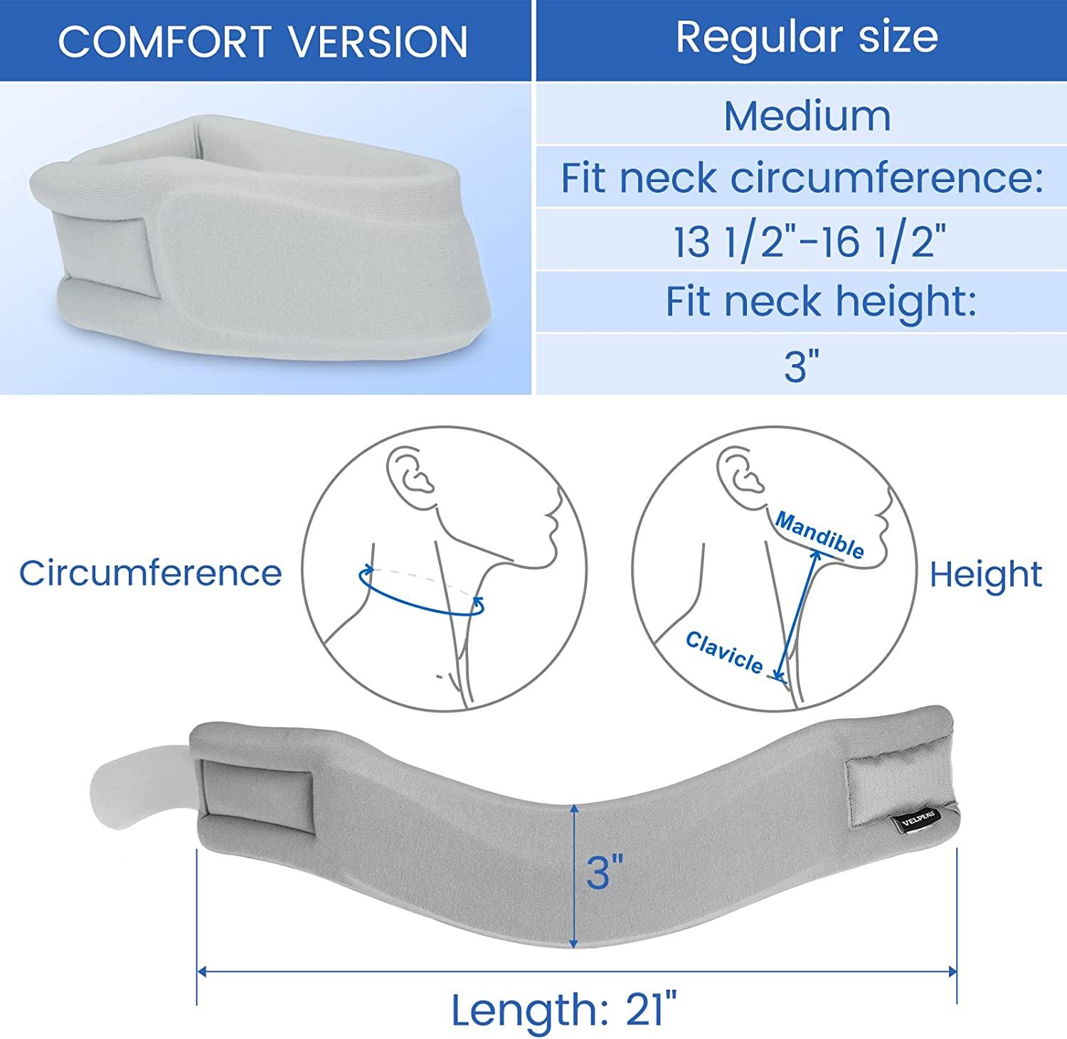 VELPEAU Neck Brace for Neck Pain and Support Soft Cervical Collar for