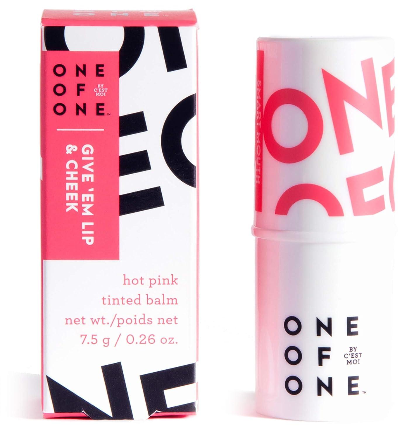 C'est Moi One of One Give 'Em Lip (& Cheek) Tinted Balm | Creamy Hydration  & Radiant Flush with Shea Butter | Smart Mouth Hot Pink - 7.5g / 0.26 oz |