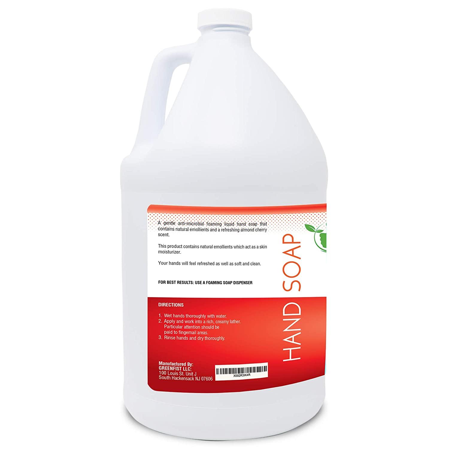 GreenFist Foaming Hand Soap Refills Almond Cherry Scent Jug Foam Refill