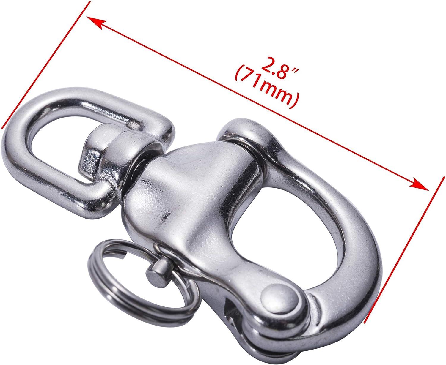 Boat Jaw Swivel Eye Snap Shackle,Quick Release Bail Rigging Sailing Boat Marine 316 Stainless