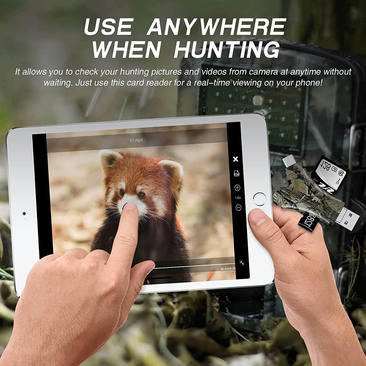 Trail Camera Viewer SD Card Reader4 in 1 SD and Micro SD Memory Card