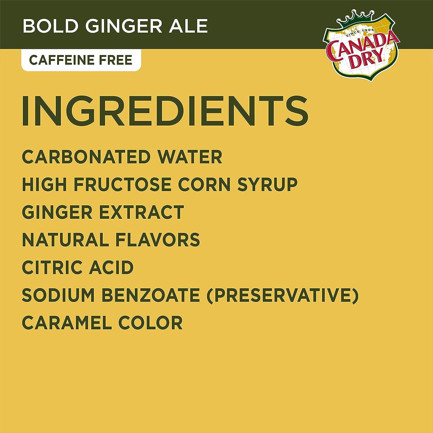 Canada Dry Bold Ginger Ale 12oz Cans Pack of 12 Refreshing and