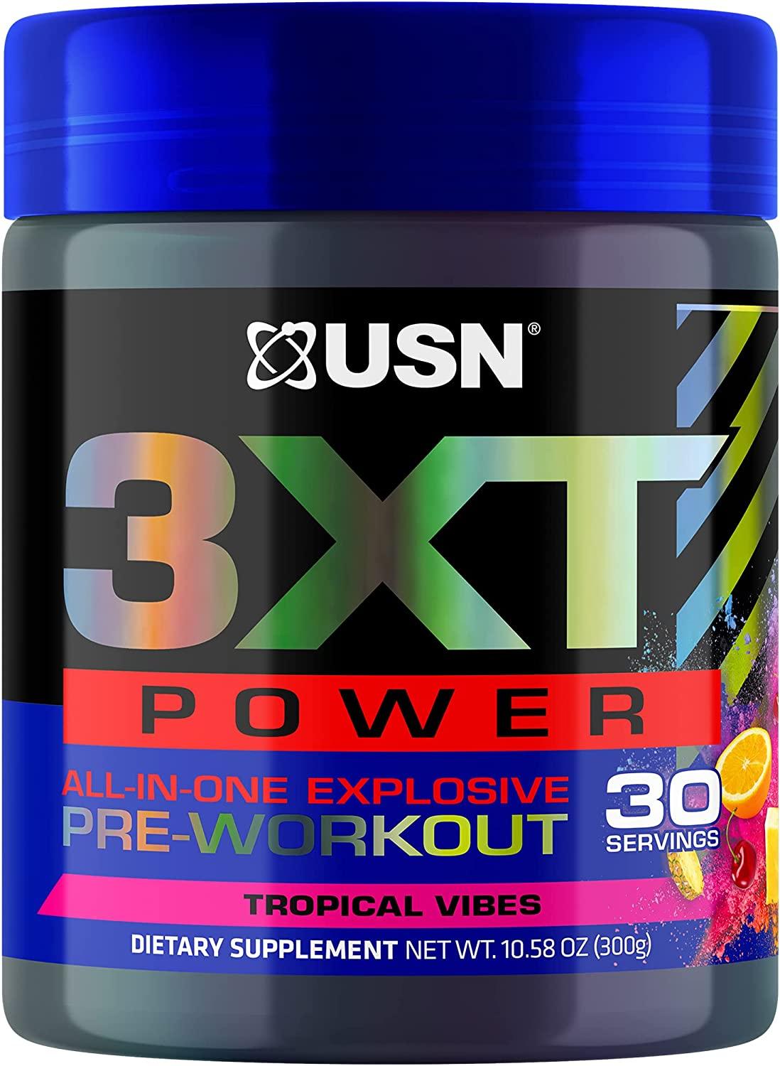 USN 3XT Power Preworkout Powder for Men and Women, Nitric Oxide