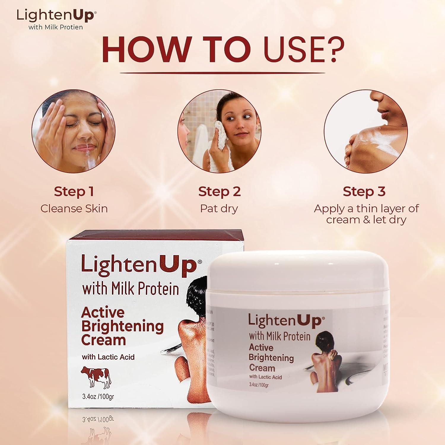 LightenUp Lactic Acid Cream 3.4 Fl oz 100ml Skin Brightening Creams