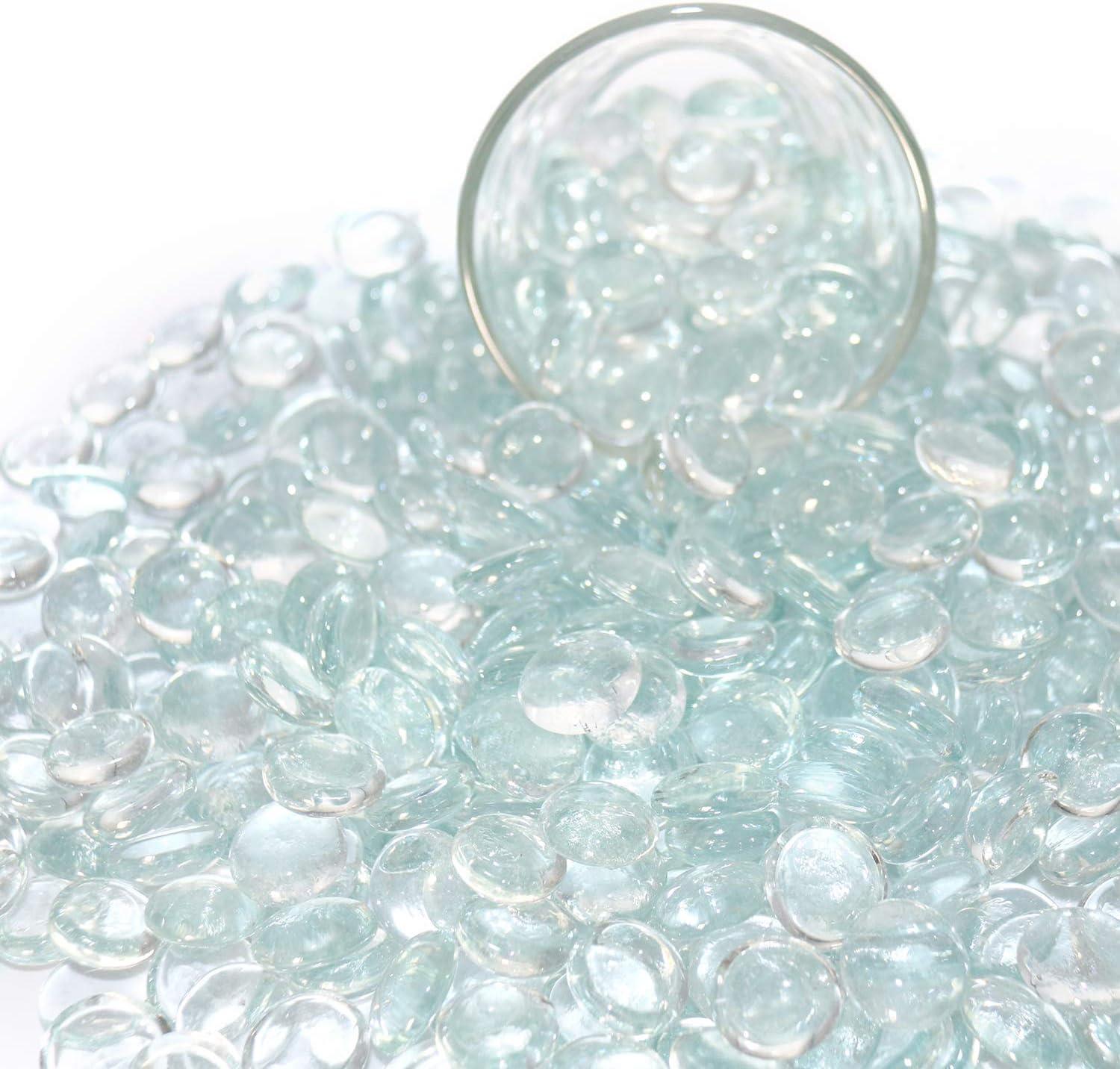 Flat Glass Marbles for Vases - 5 LB Clear Decorative Stone Beads