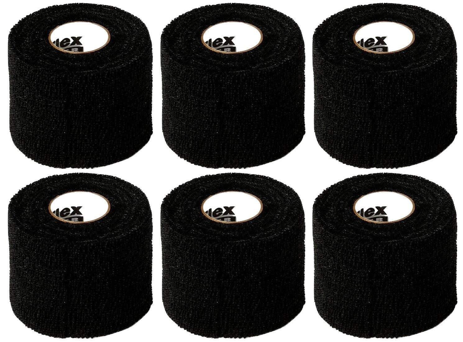 Powerflex 2 Stretch Athletic Tape 6 Rolls in Black Flexible and