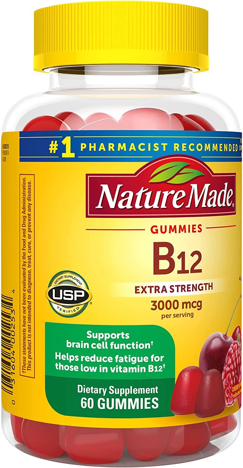 Nature Made Extra Strength Vitamin B12 Gummies, 3000 mcg per serving