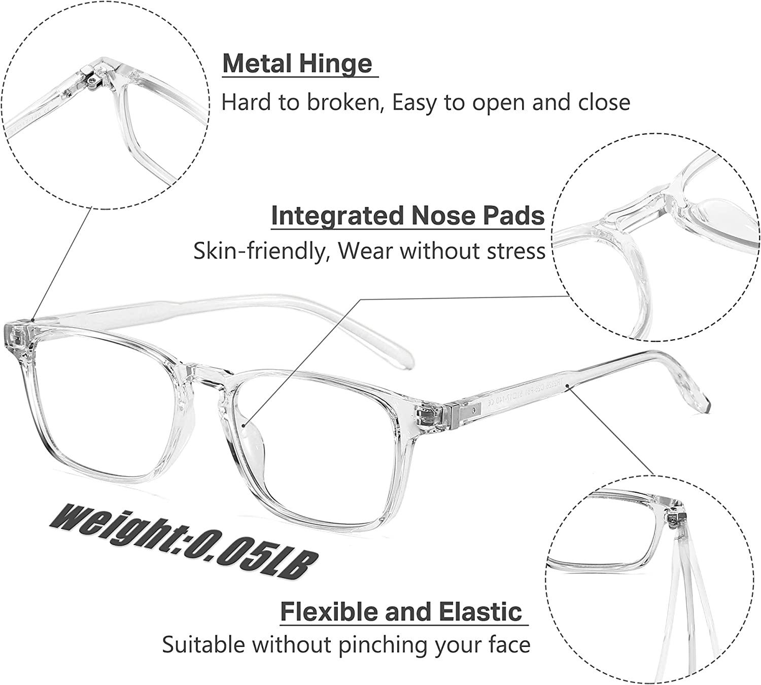 Blue Light Blocking Glasses for Men Women Fashion Reading