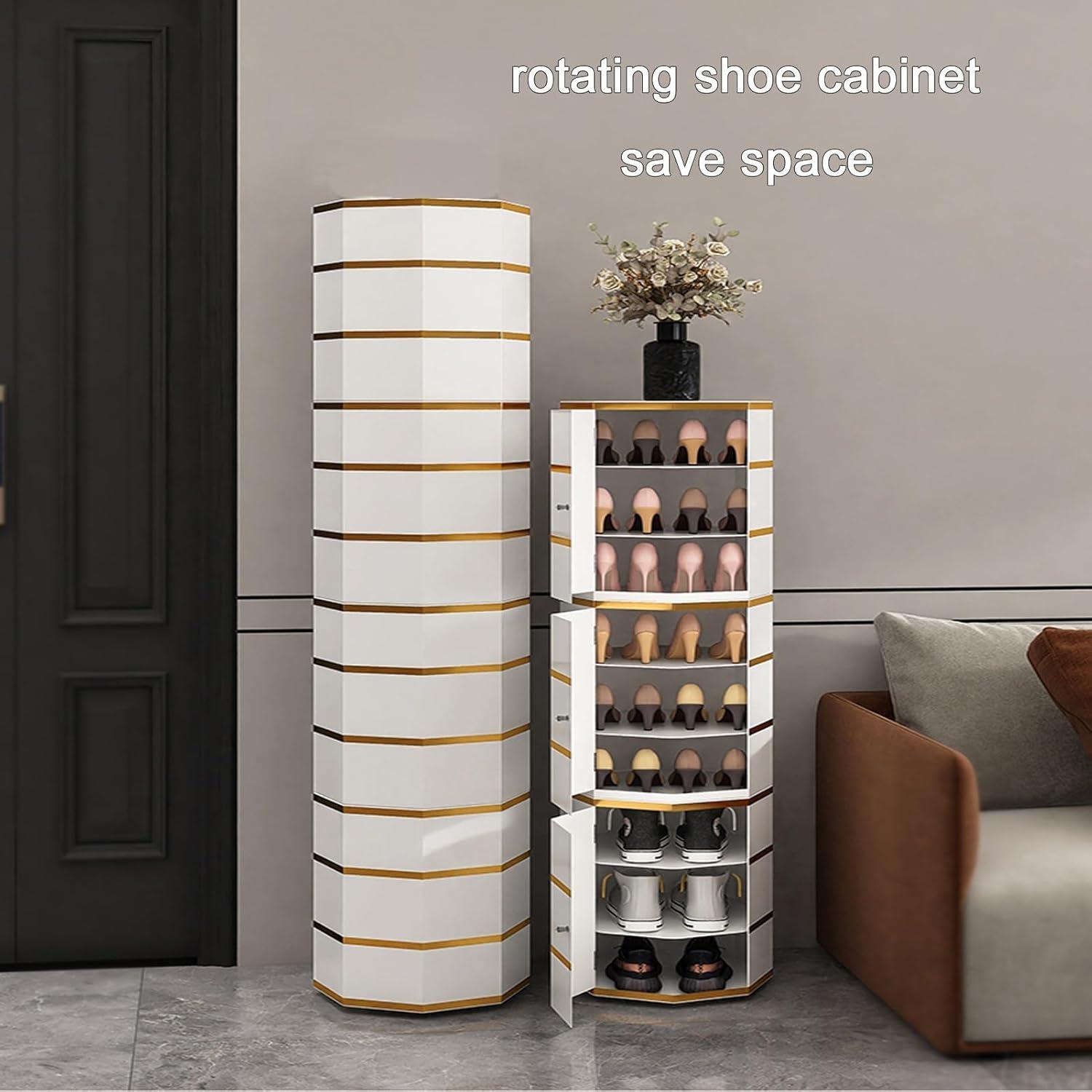 Revolving Shoe Cabinet Rotating Shoe Rack Tower 360 Stylish
