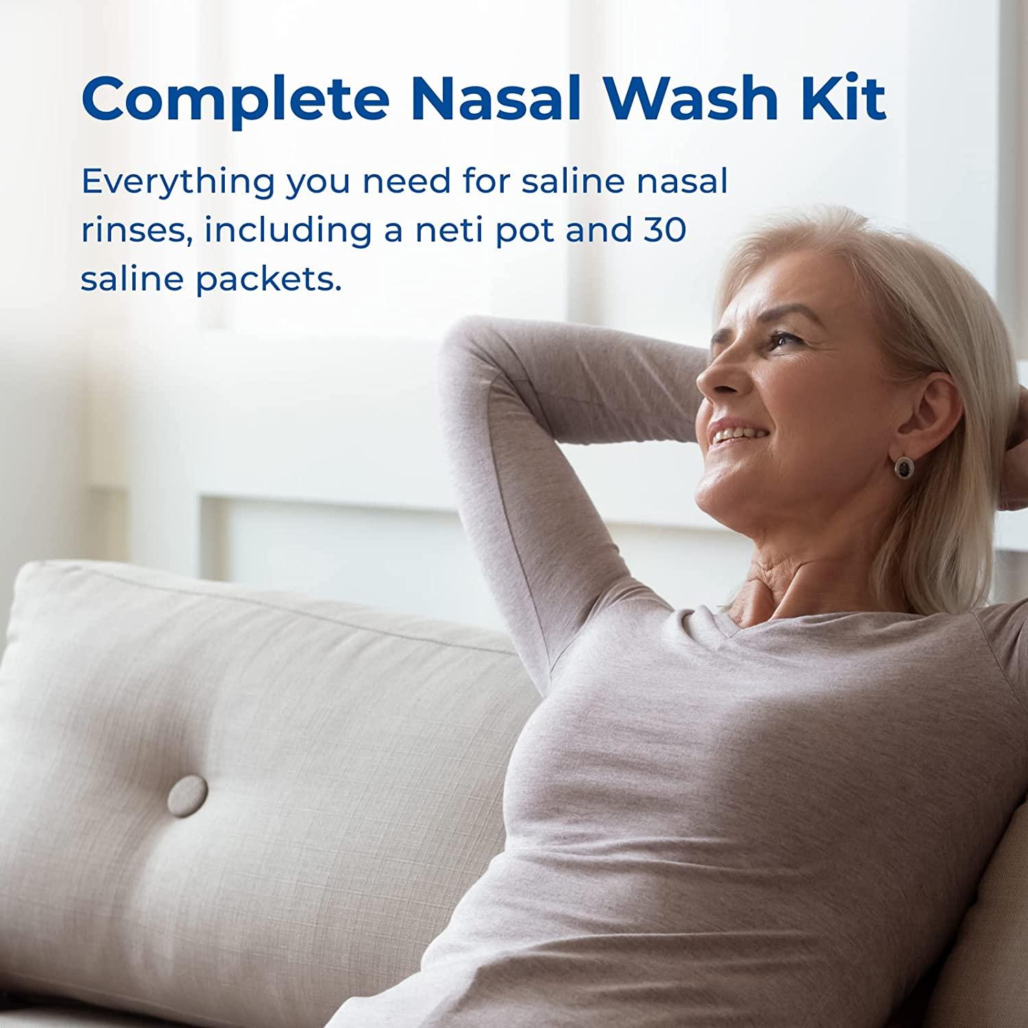 Sinus Rinse Kit Neti Pot Nasal Wash Salt Packets Sinus Rinse
