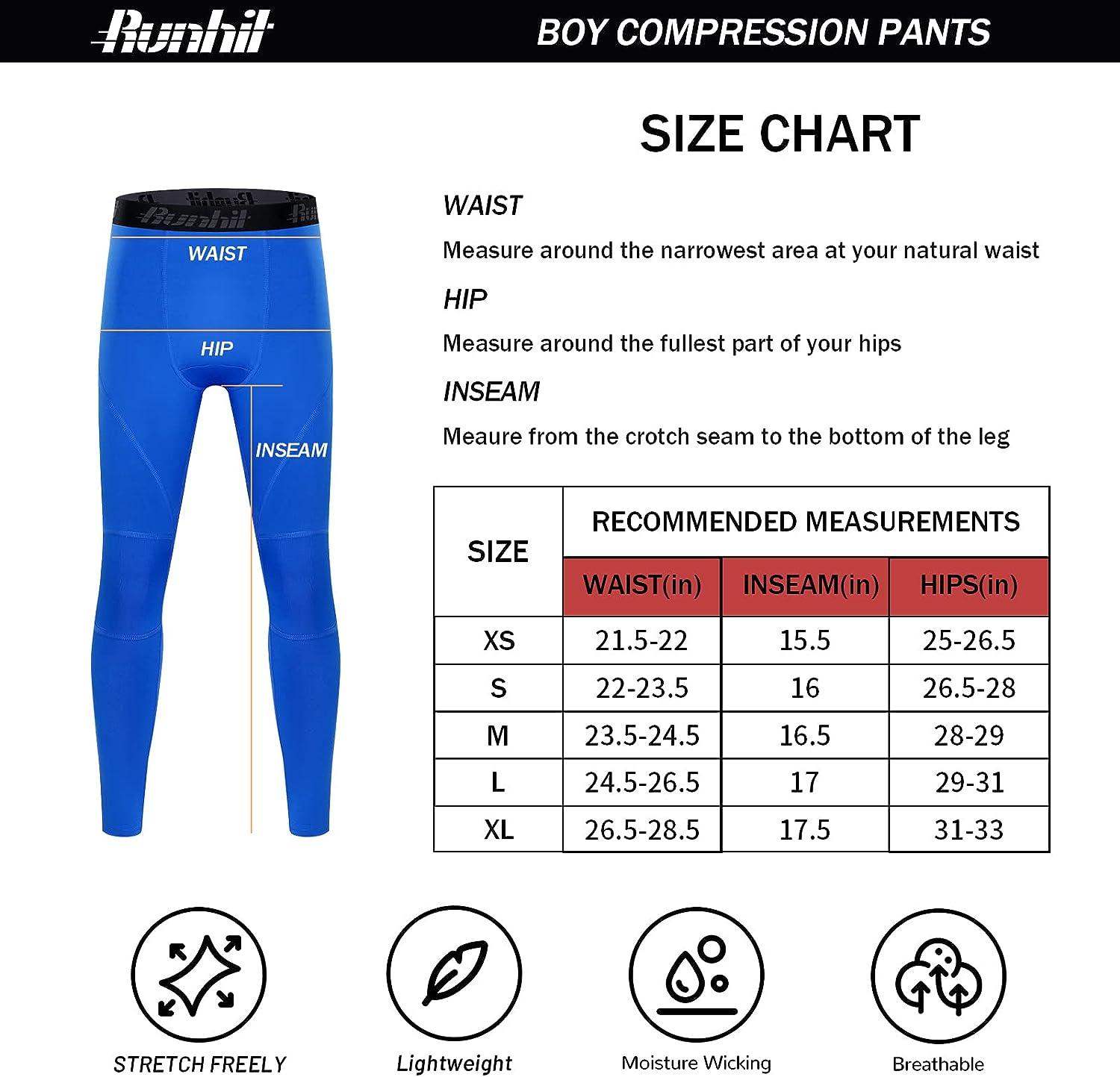  Runhit 2 Pack Boys Youth Compression Pants - Quick Dry Sports Leggings  Tights Basketball Football Base Layer : Clothing, Shoes & Jewelry
