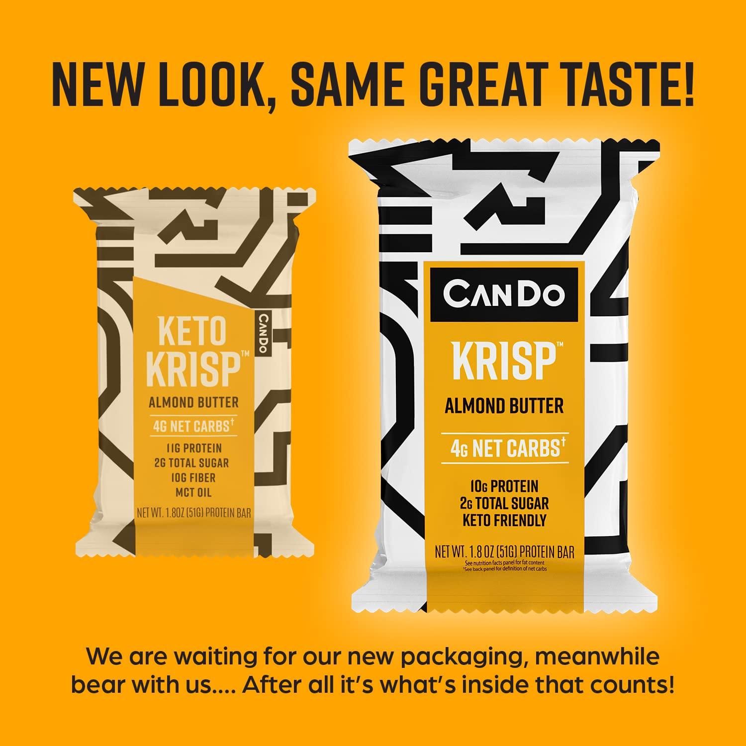 CanDo Krisp Almond Butter Keto Bars - 12 Pack Low-Carb, High Protein