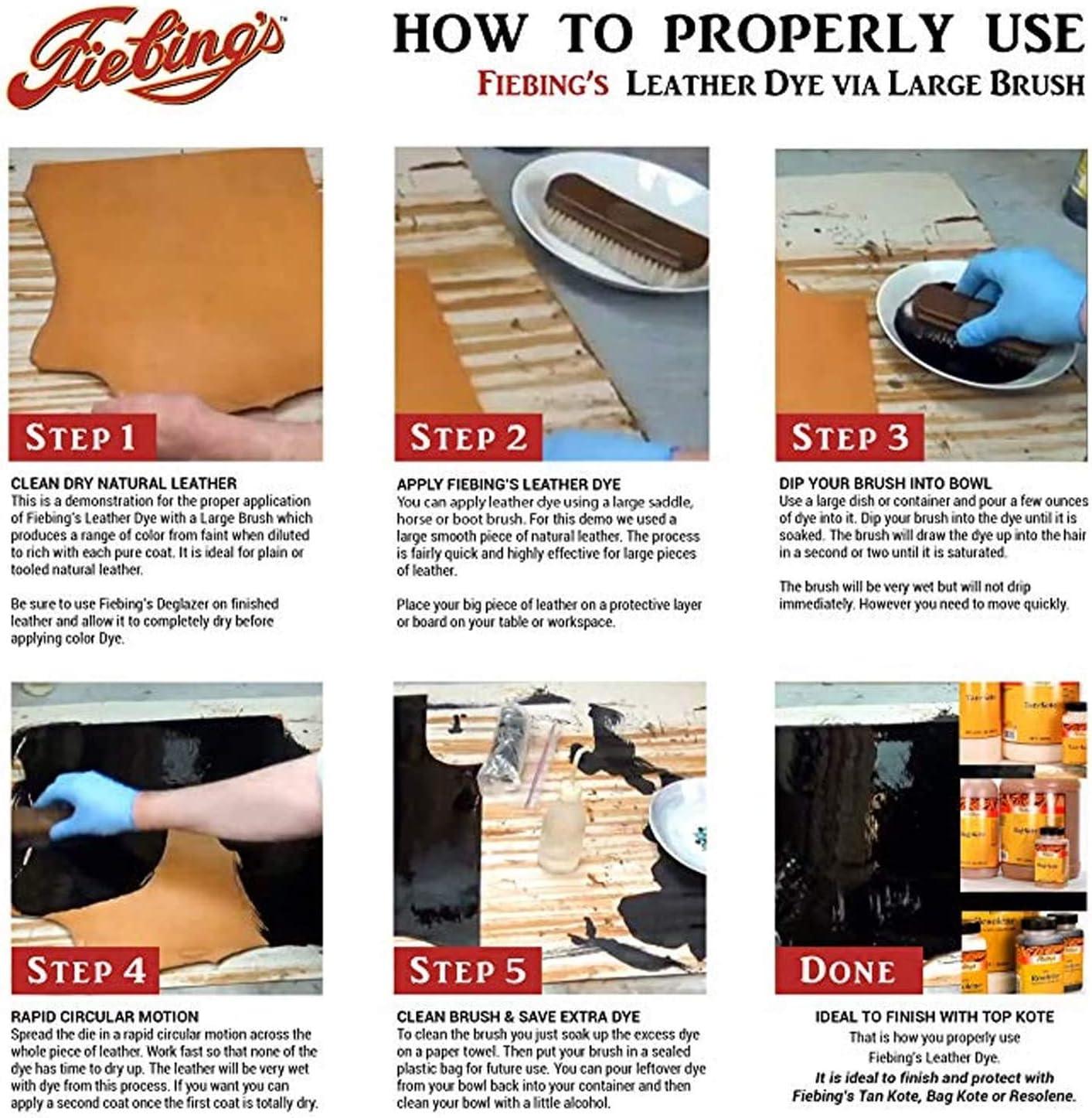 Fiebing's Leather Dye Alcohol Based Permanent Leather Dye 4 oz 4 Fl OZ Black