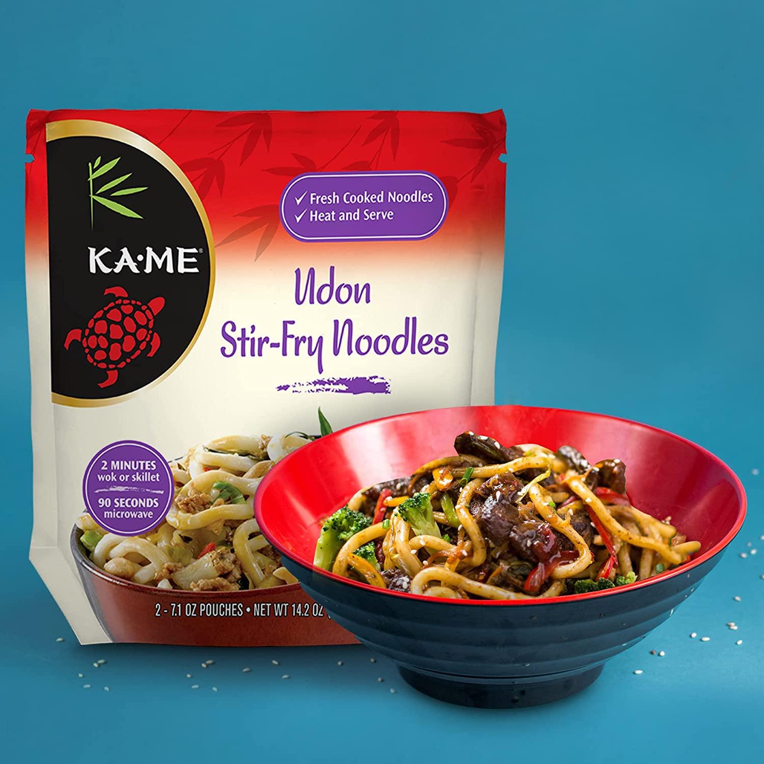 KAME Udon StirFry Noodles 14.2 oz (Pack of 6), Authentic Asian Ingredients and Flavors