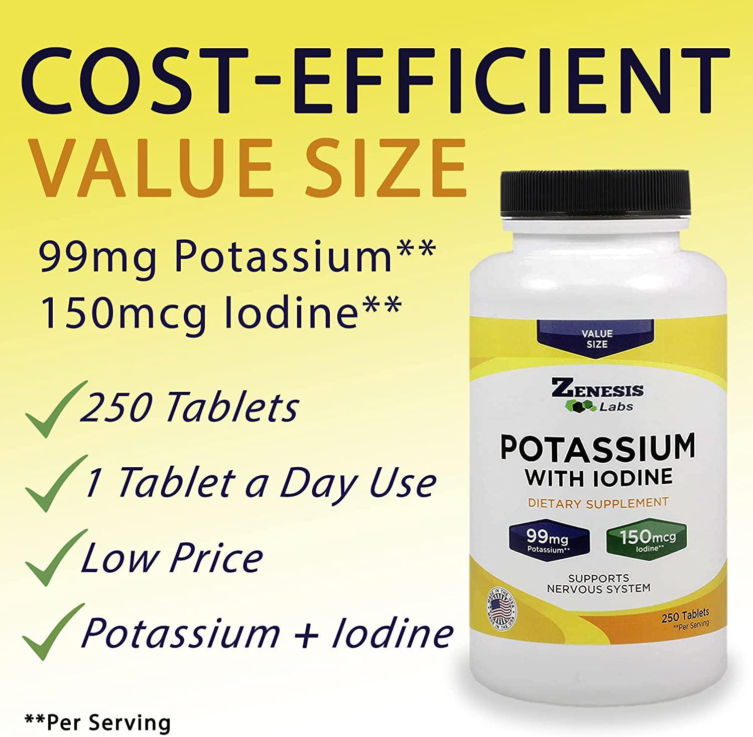 POTASSIUM GLUCONATE with IODINE KELP 99mg Leg & Muscle Cramp Relief