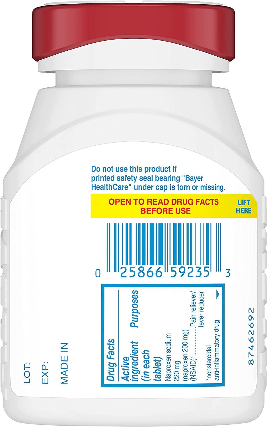 Aleve Easy Open Arthritis Cap Tablets, Naproxen Sodium for Pain Relief