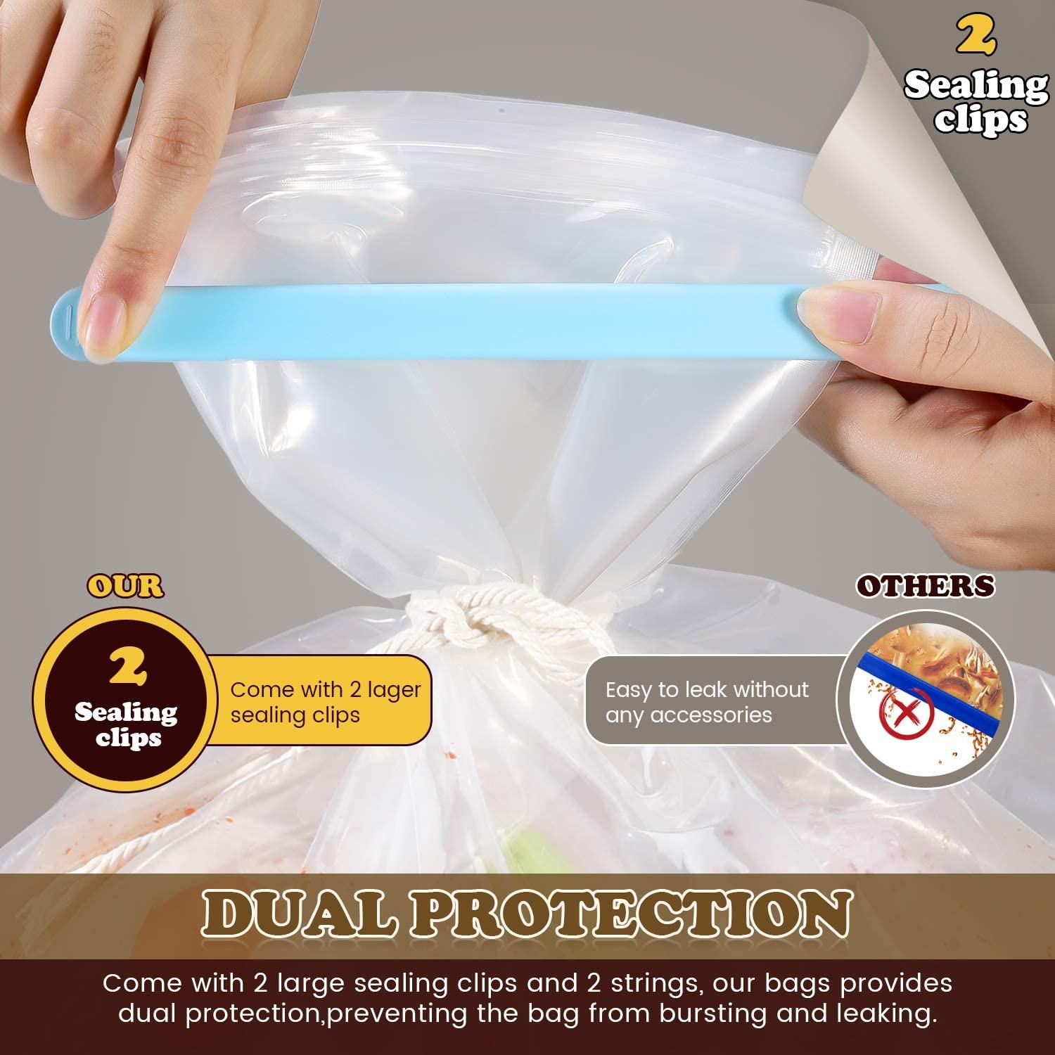 Turkey Brining Bags Set of 2 - Extra Large Holds up to 38lb - 25.5 x 21.5  inches - Heavy Duty with Gusseted Bottom - Double Track Zippers to Avoid