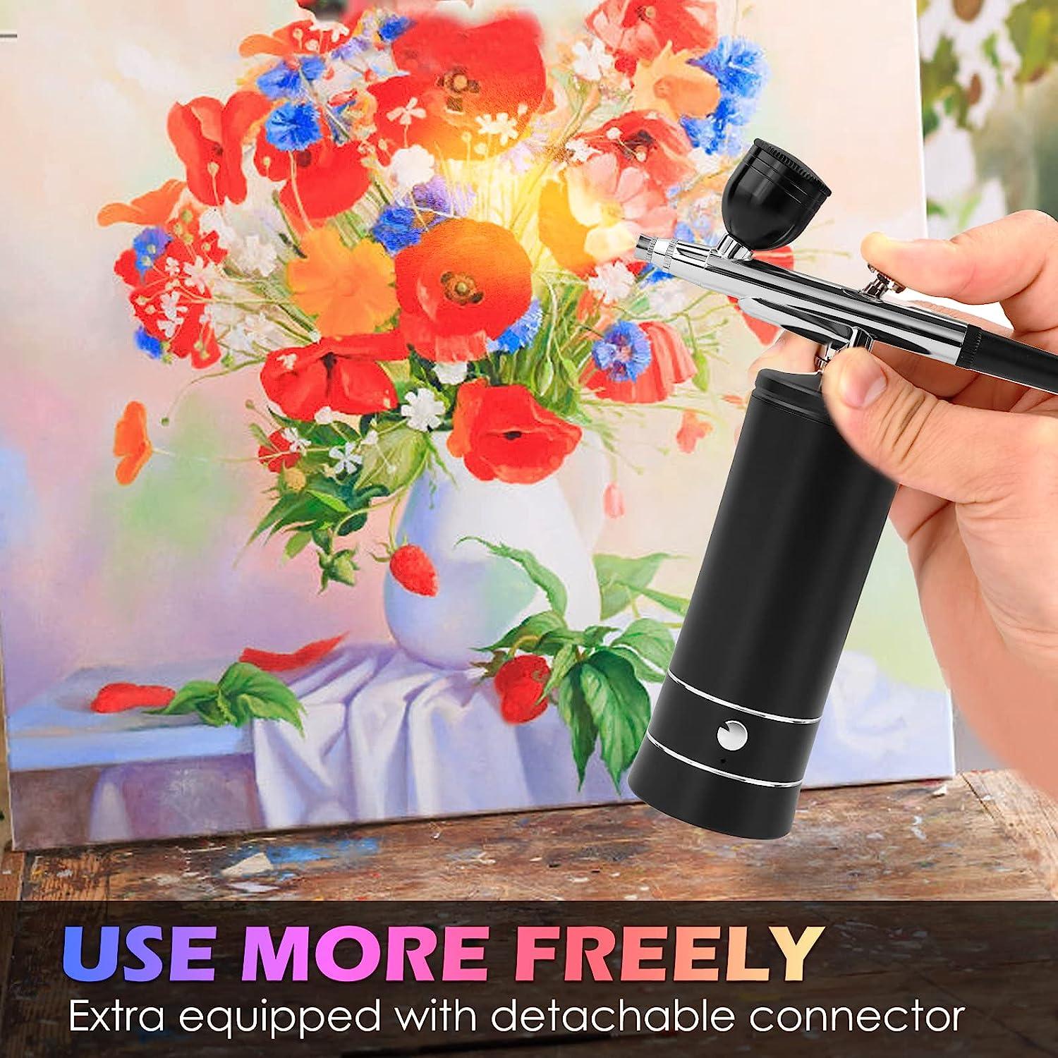 Portable Airbrush Compressor Kit Rechargeable Cake Paint Nail