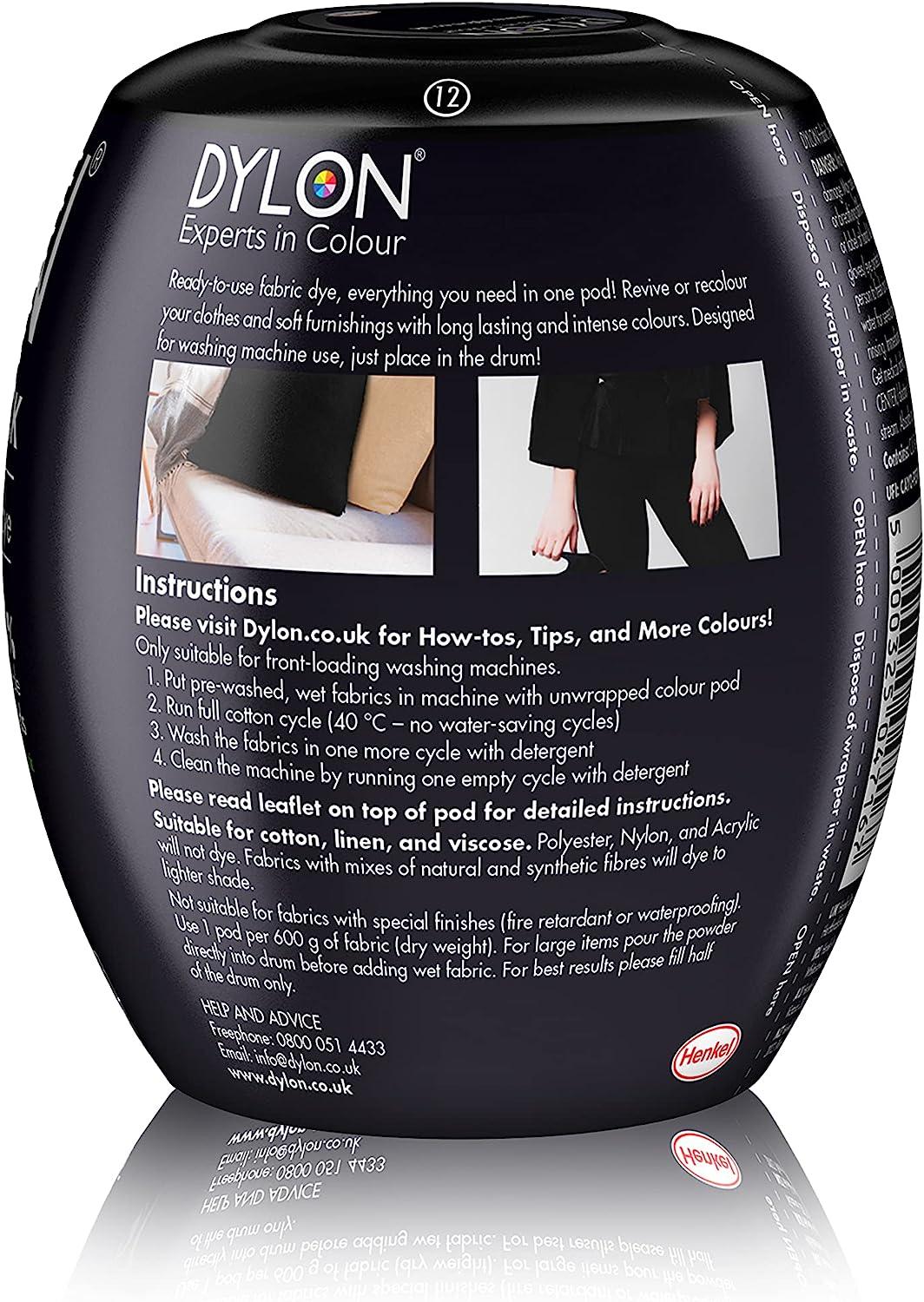 Dylon Machine Dye Pod, Intense Black, Easy-to-use Fabric Colour For Laundry