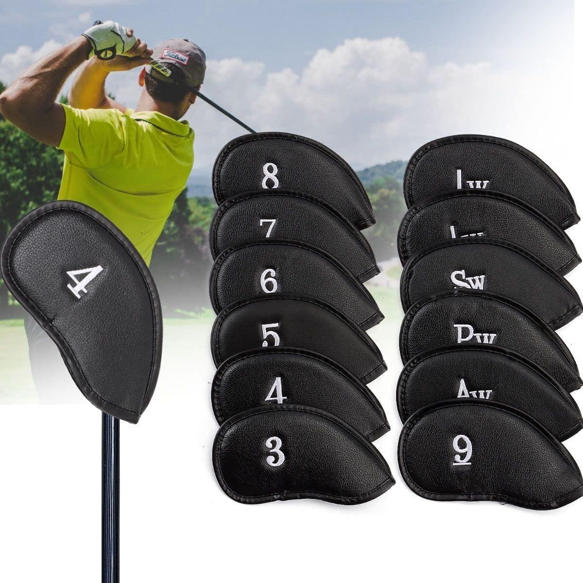 Golf Club Head Covers Premium Vegan Leather Iron & Wedge Head Covers