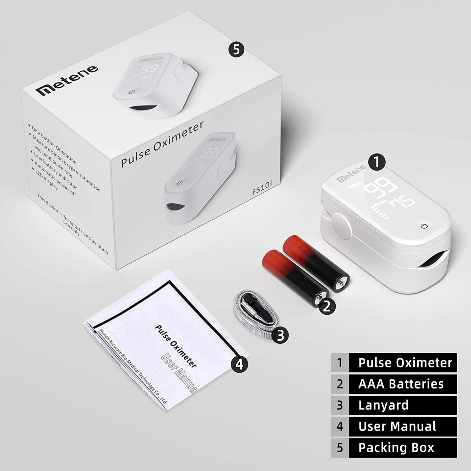 Metene Pulse Oximeter Fingertip, Blood Oxygen Saturation Monitor with Accurate Fast Spo2 Reading