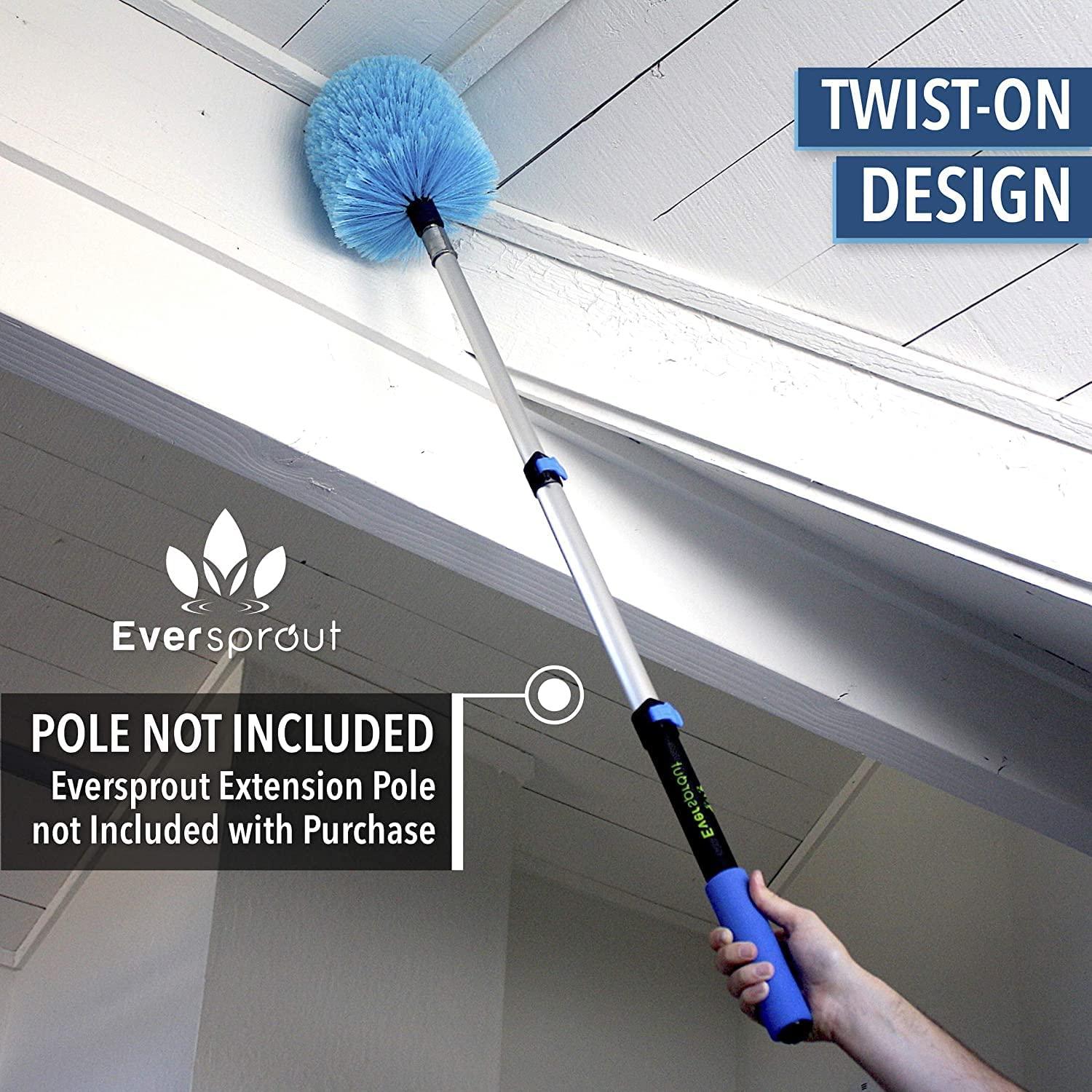 Eversprout TwistOn Cobweb Duster Soft Bristles for Indoor & Outdoor