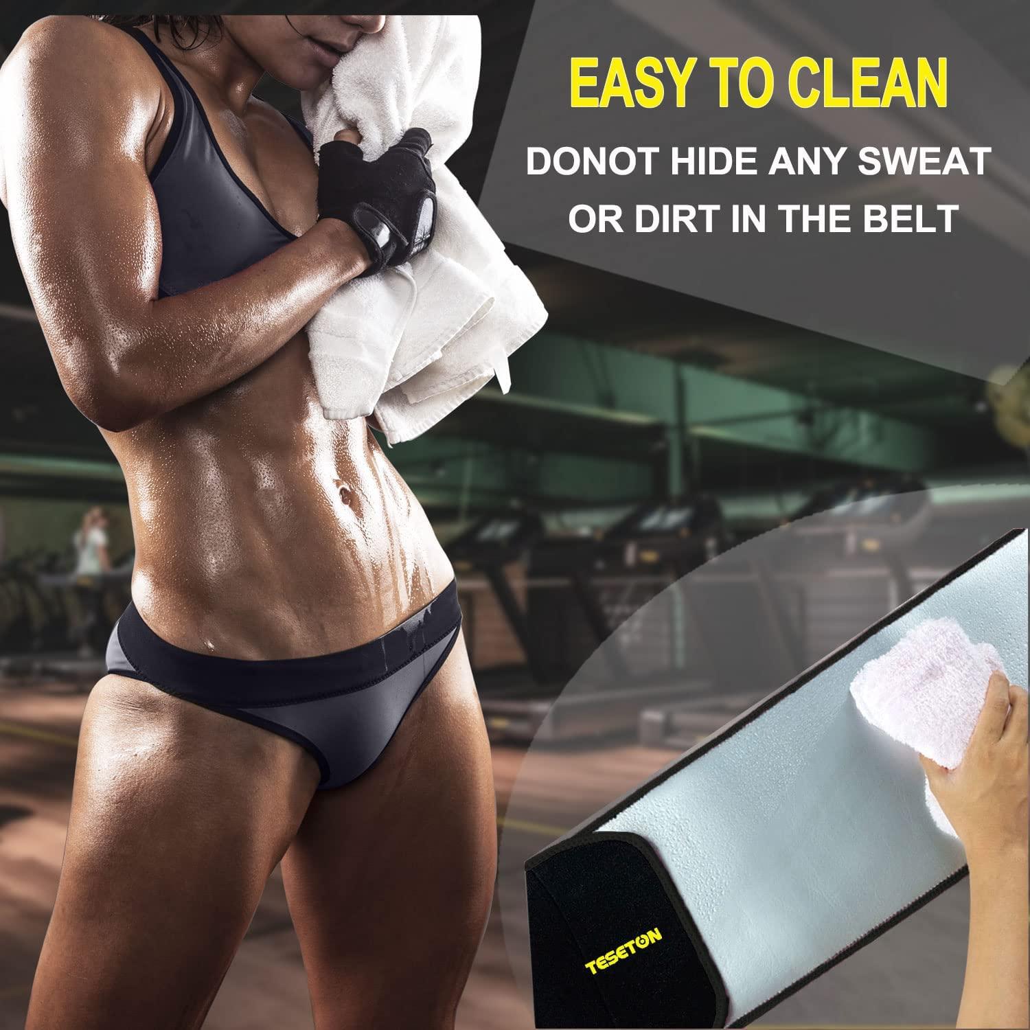 Waist Trimmer for Men and Women Waist Trainer Belt Easy to Clean Weight Loss  Sweatband Slim Body Sauna Suit Sweat Harder Black Medium