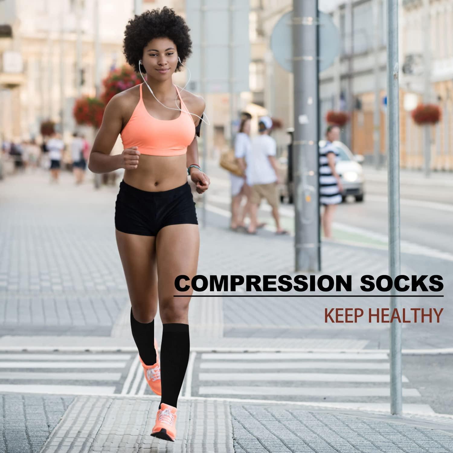 Iseasoo 3 Pairs Copper Compression Socks for Women&Men Circulation  20-30mmHg-Best for Medical,Running,Athletic,Nursing A01-black*3  Large-X-Large
