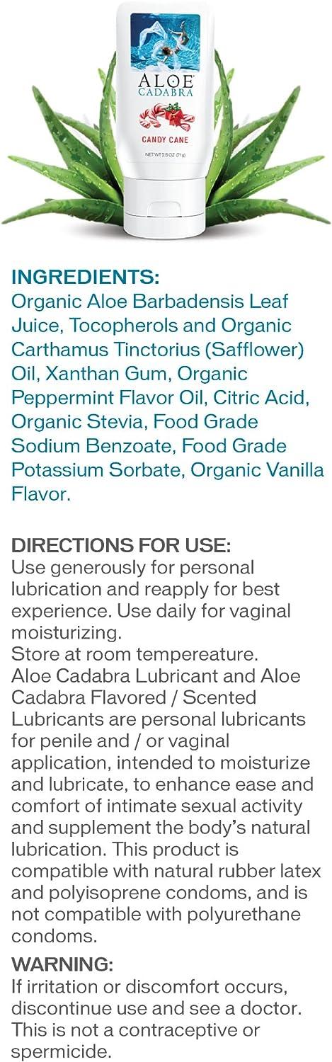 Aloe Cadabra Water Based Candy Cane Flavored Lubricant | Best Organic  Natural Mint Lube for Men Women & Couples 2.5oz | Buy Now with Express  International Delivery | GoSupps.com