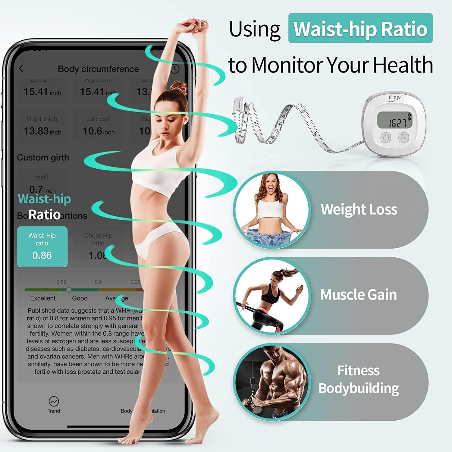Smart Body Tape Measure for Accurate BMI Monitoring and Weight Loss Slimpal Digital