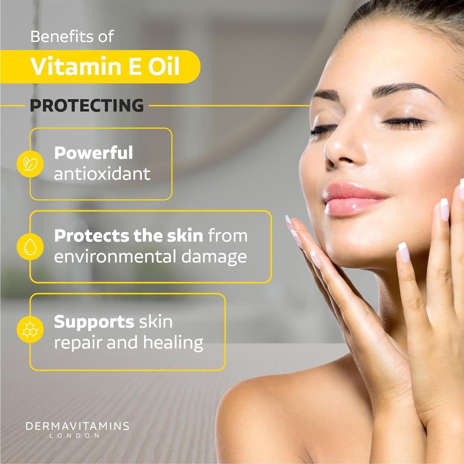 Dermavitamins 100 Natural Vitamin E Oil 10ml Pure & Organic