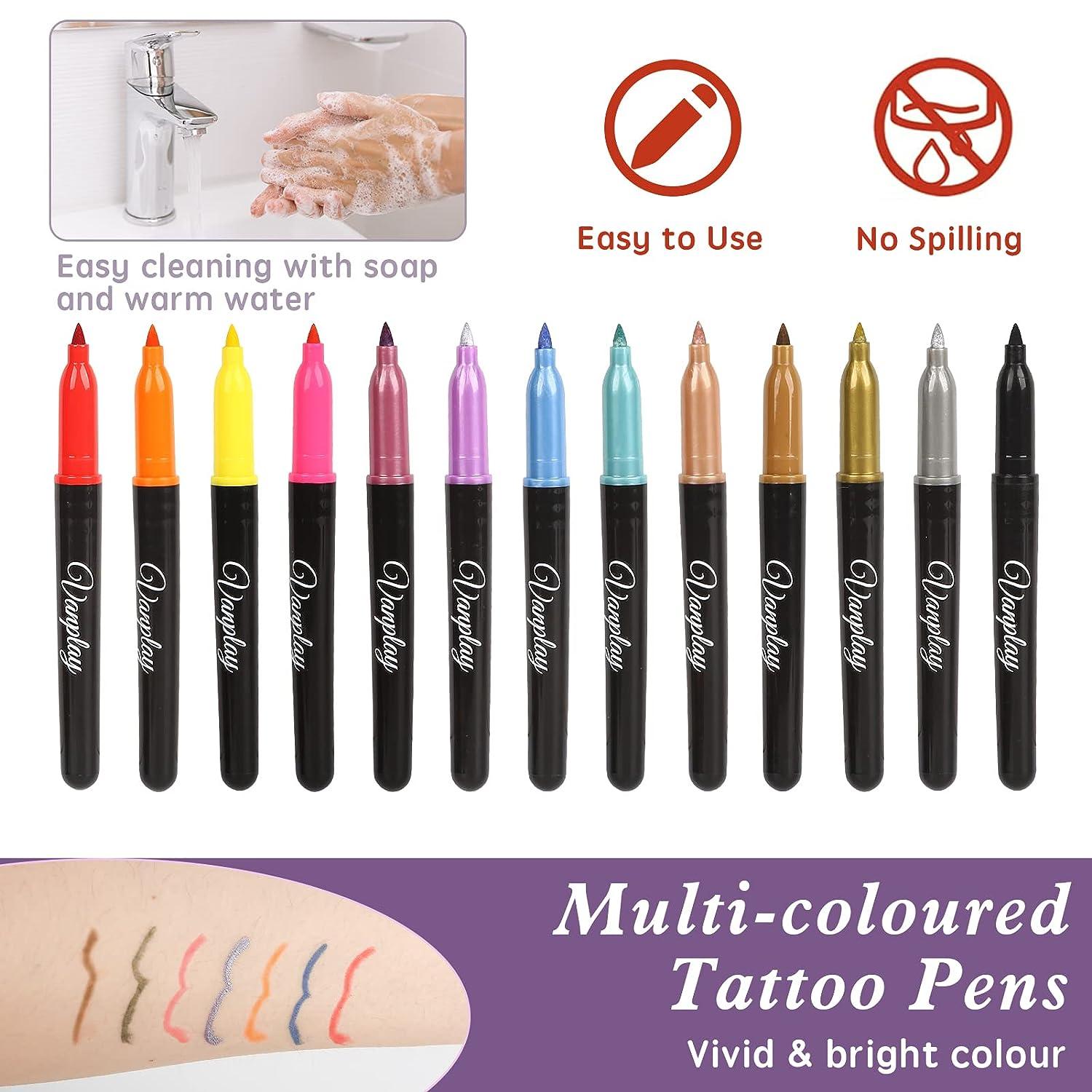 Temporary Tattoo Pen Removable Tattoo Markers Multi-coloured