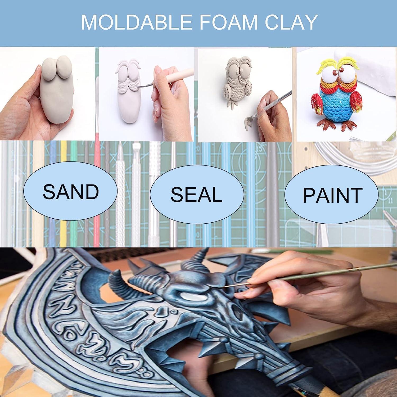  Modeling Foam Clay, 500g Soft Air Dry Clay for Adults  Lightweight DIY Creative Art Supplies with Sculpting Tools,Suitable for  Cosplay/Crafts/Design/Shaping-Grey : Everything Else