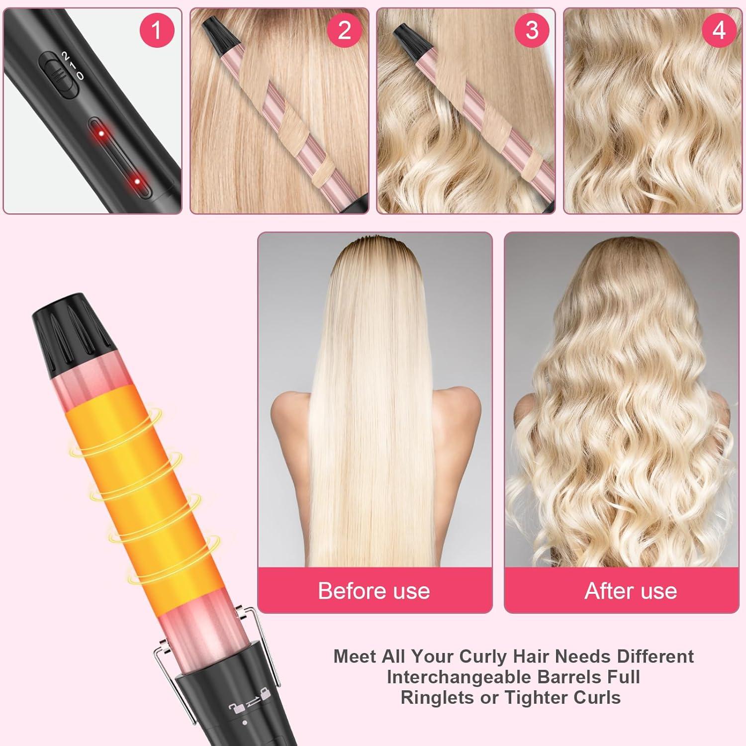 International Shipping: Premium Curling Wand Iron Set to