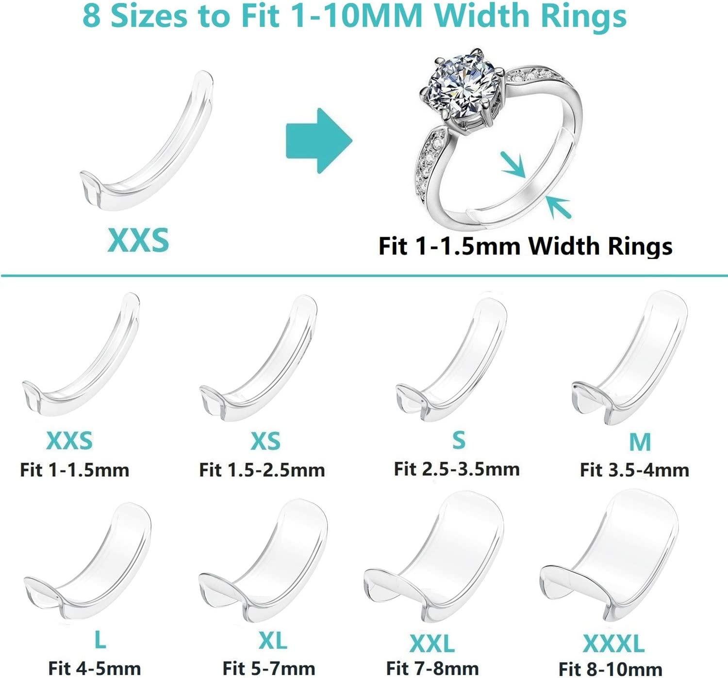 Ring Size Adjuster for Loose Rings Invisible Ring Size Reducer Spacer Ring  Guard, 8 Pack, 4 Sizes price in Saudi Arabia,  Saudi Arabia