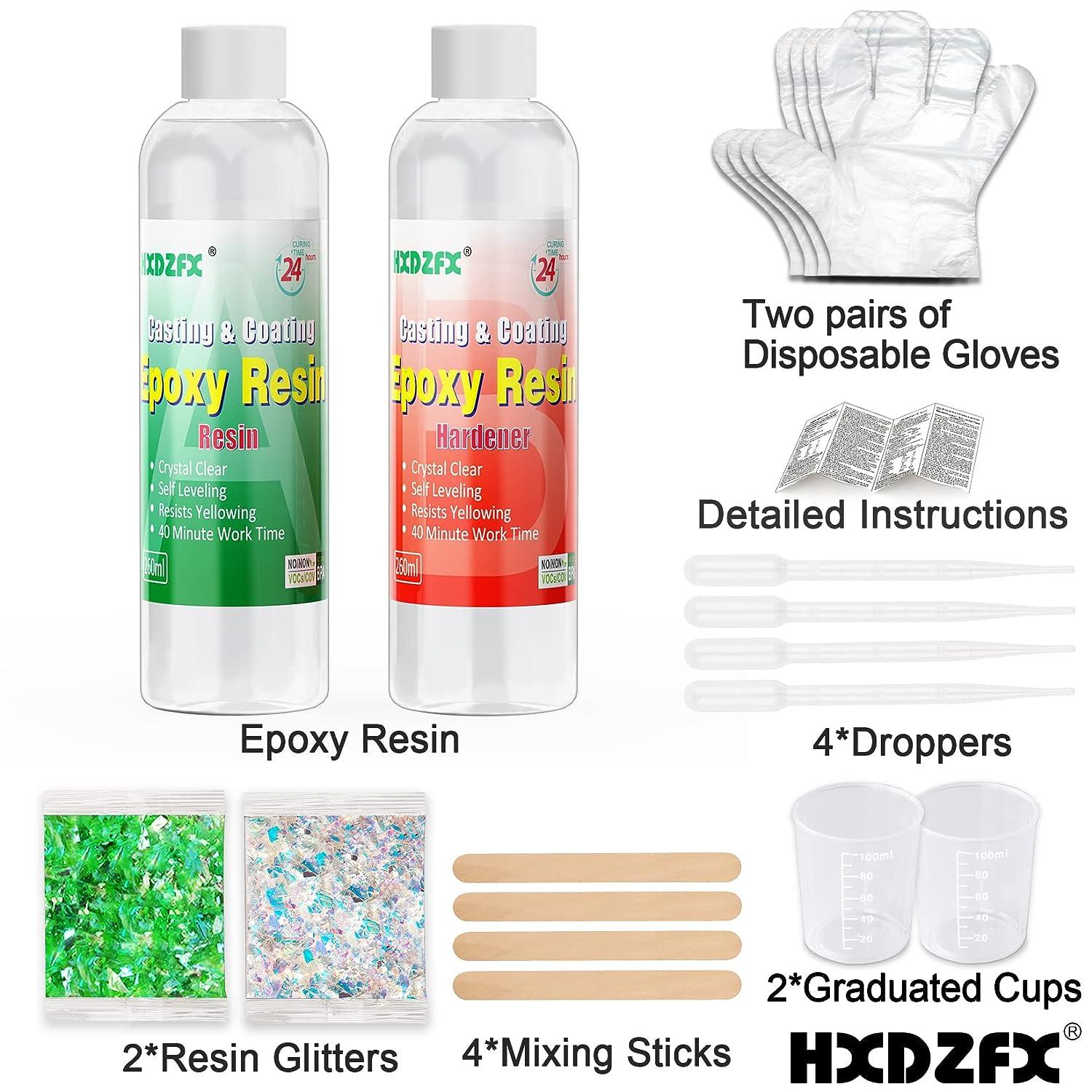 Epoxy Resin Kit for Beginners - 15.5 FL.OZ. Crystal Clear Casting and  Coating Epoxy Resin for Jewelry Making, Art, Crafts, Tumblers, River  Tables, UV