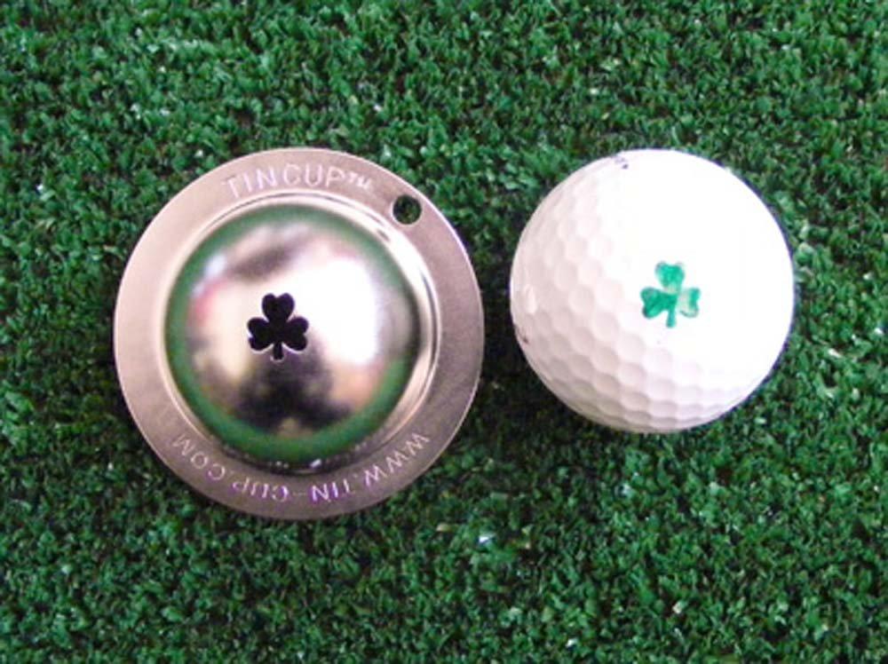 Tin Cup Golf Ball Custom Marker Shamrock Alignment Tool