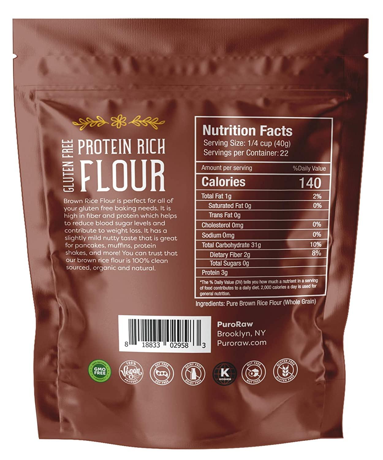 Brown Rice Flour, 2lb, Premium Brown Rice Flour Gluten Free, Rice Flour