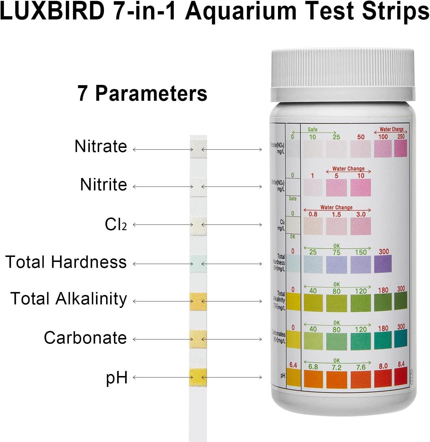 Luxbird Aquarium Test Strips Fish Tank Test Kit 100 Strips Fish Pack