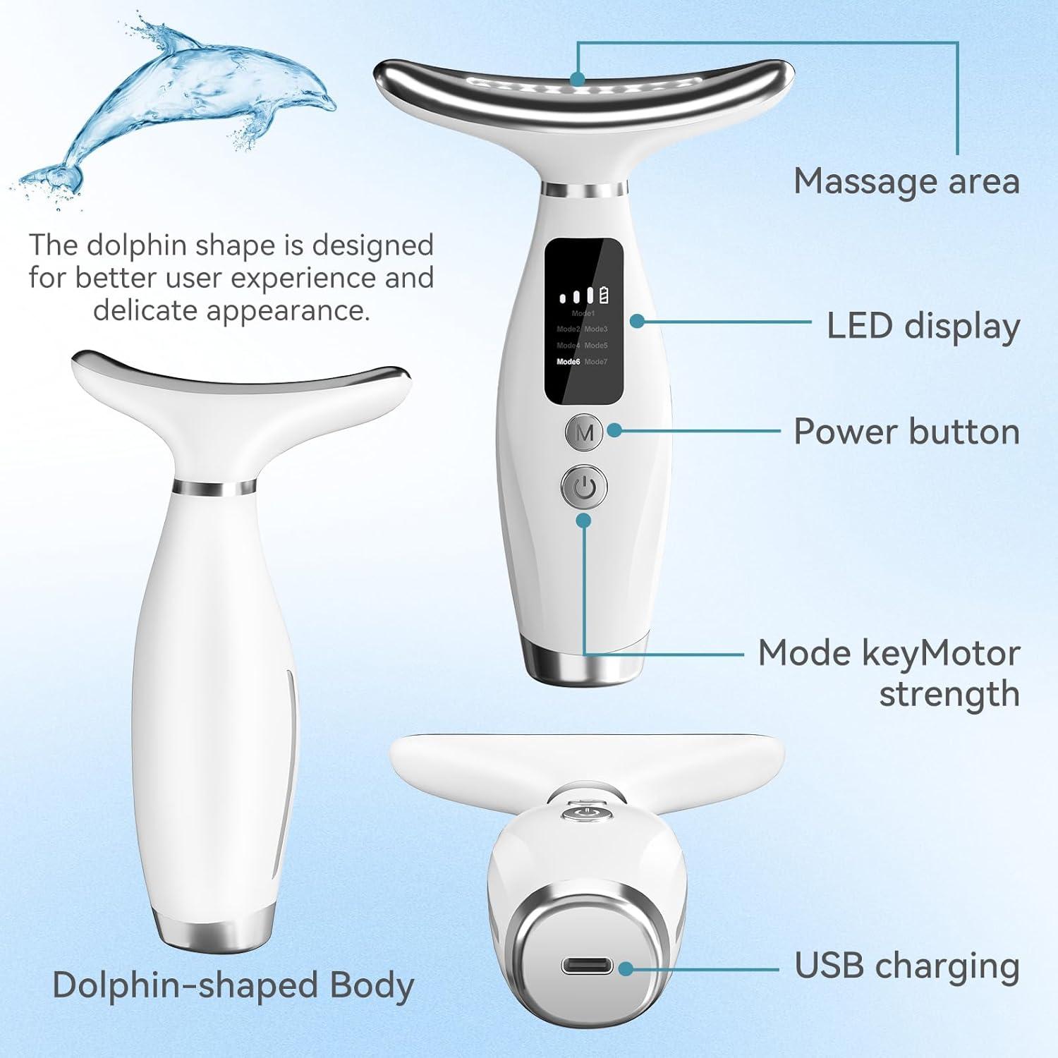 Neck Face Massager - 7 Color Portable Facial & Neck Massager with Vibrating  & Warming Function for Enhanced Care | Buy Now with Express International  Delivery | GoSupps.com